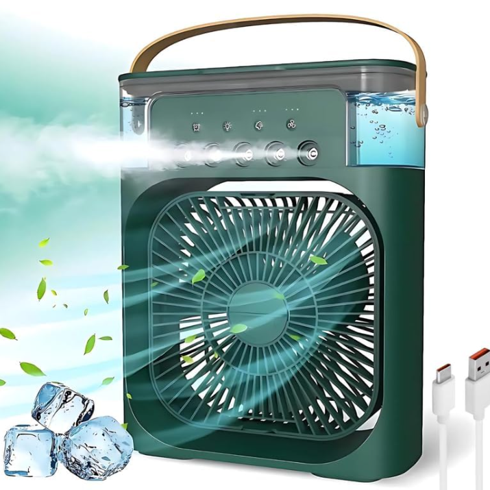 HydroCool™ Portable Mini Air Cooler – 3-in-1 Cooling Fan, Humidifier & Mist Spray