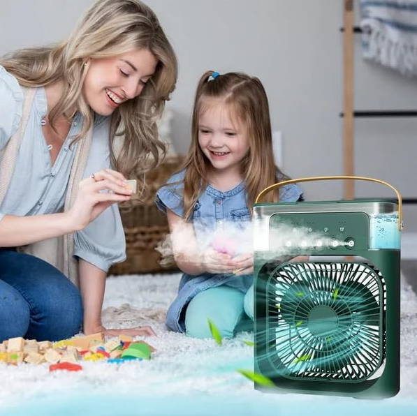 HydroCool™ Portable Mini Air Cooler – 3-in-1 Cooling Fan, Humidifier & Mist Spray